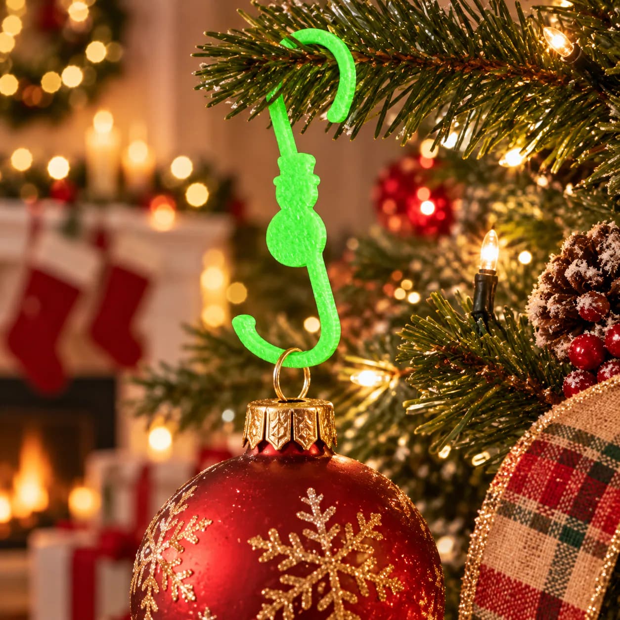 Snowman Christmas Ornament Hooks – Pack of 10